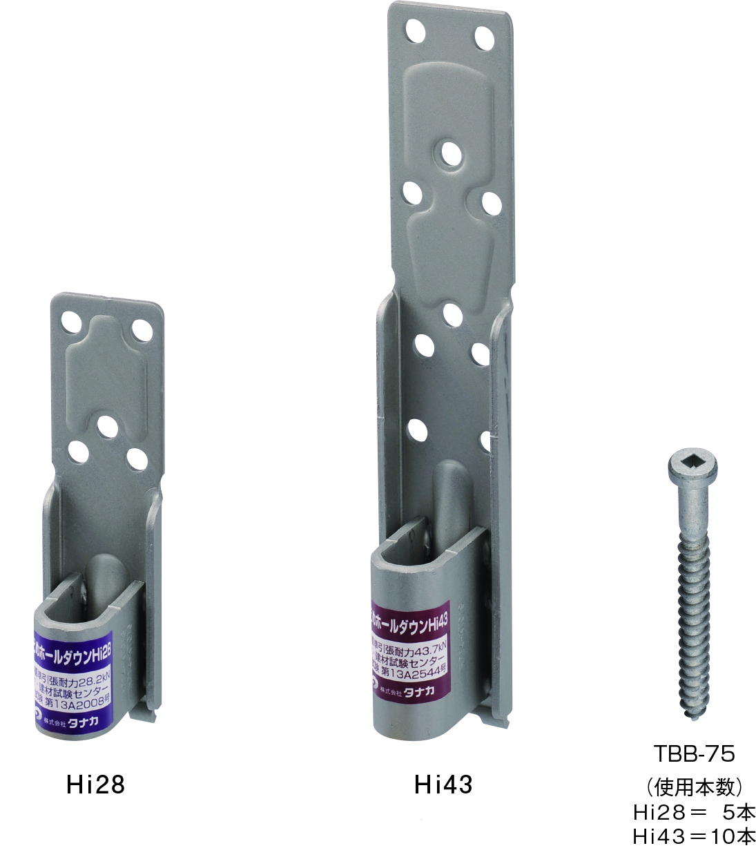 ビスどめホールダウンHi | 製品紹介 | 住宅資材部門 | 株式会社タナカ