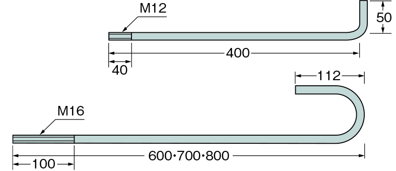 ギフト タナカ Sアンカーボルト M12×450mm <br>441-6450 50本 <br><br>基礎 内装 構造金物 土台 