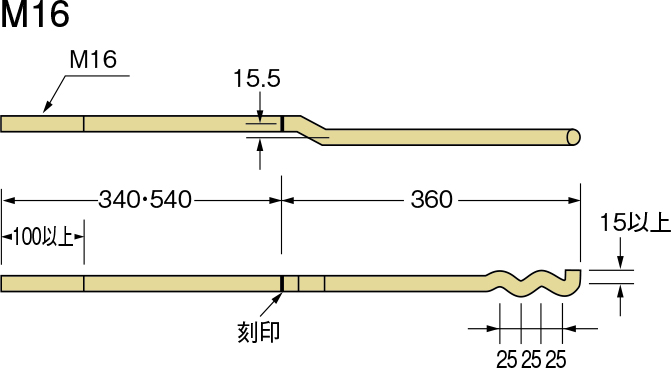 熱い販売 タナカ Sクランクアンカーボルト M16×700 20本入 AA3407