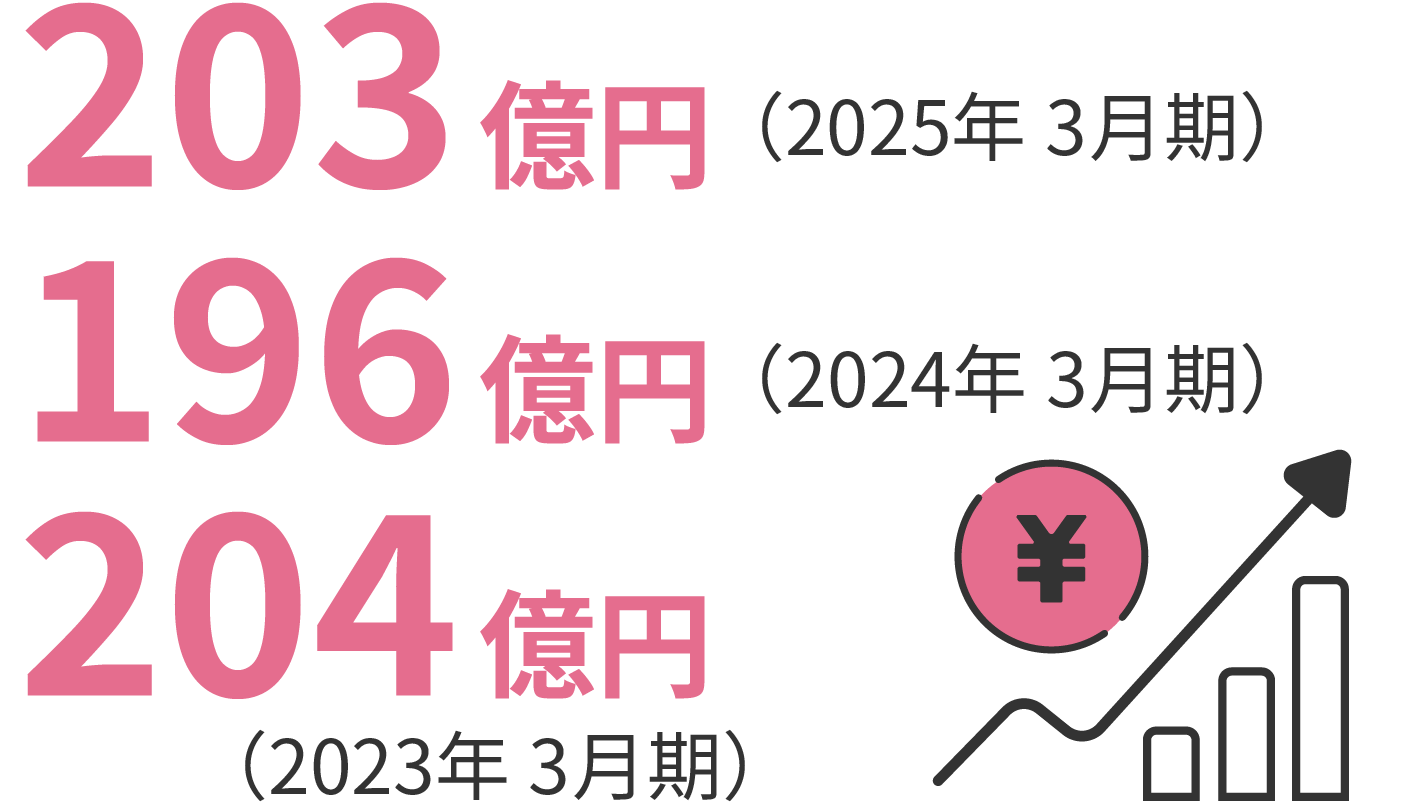 196億円（2024年3月期）